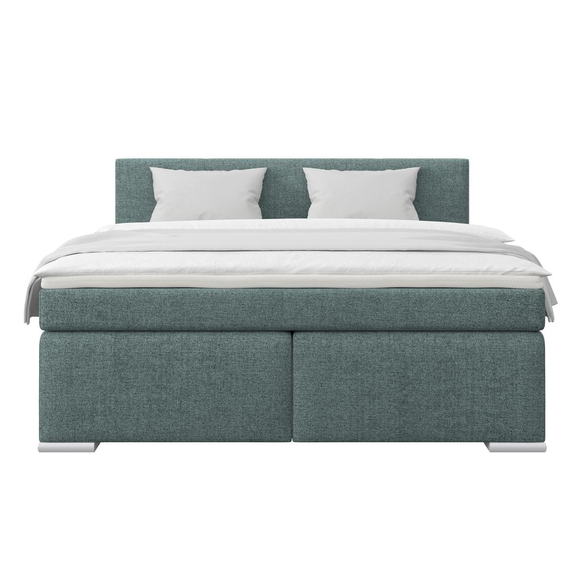 Boxspring Krevet Mira - siva/srebrne boje, Konvencionalno, drvo/tekstil (180/200cm) - Best Price