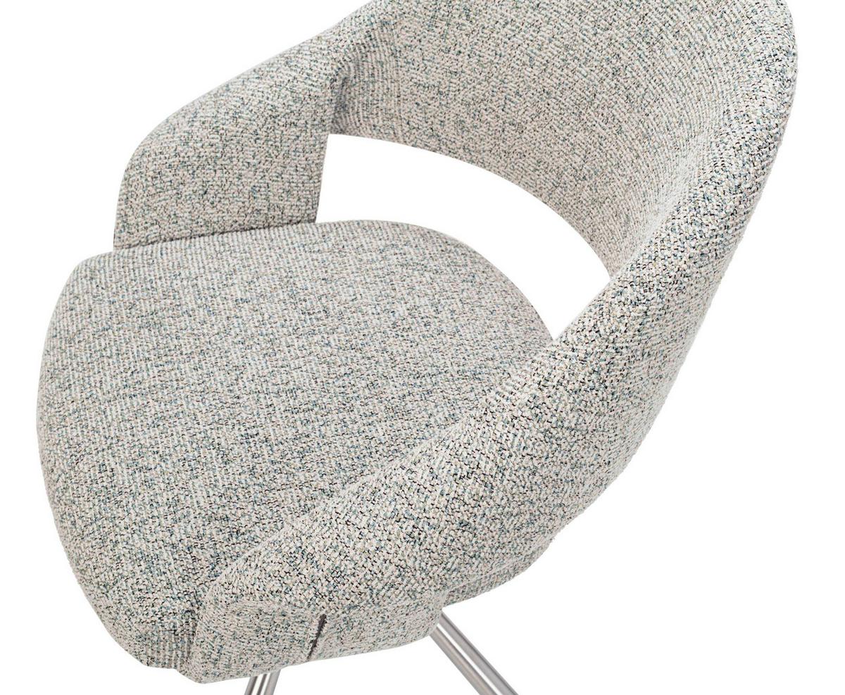 Drehstuhl Perama Edelstahlfarben/Pastellgrün - Edelstahlfarben/Pastellgrün, MODERN, Textil/Metall (61/83/61cm) - Mömax