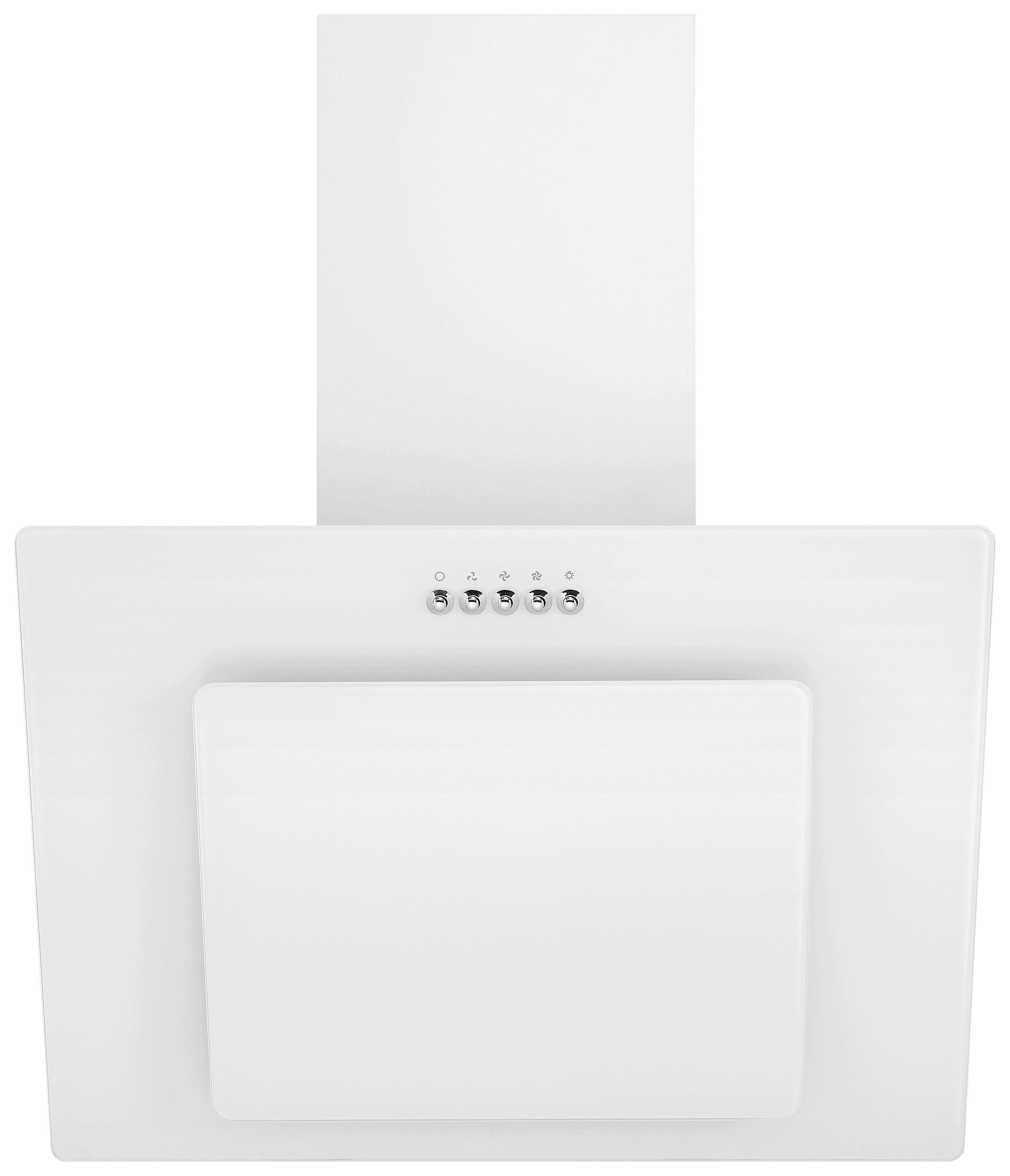 Dunstabzugshaube Leila Metall /Glas Weiß B: ca. 60 cm - Weiß, Trend, Glas/Metall (59,8/72,7-110,7/30,5cm) - Respekta