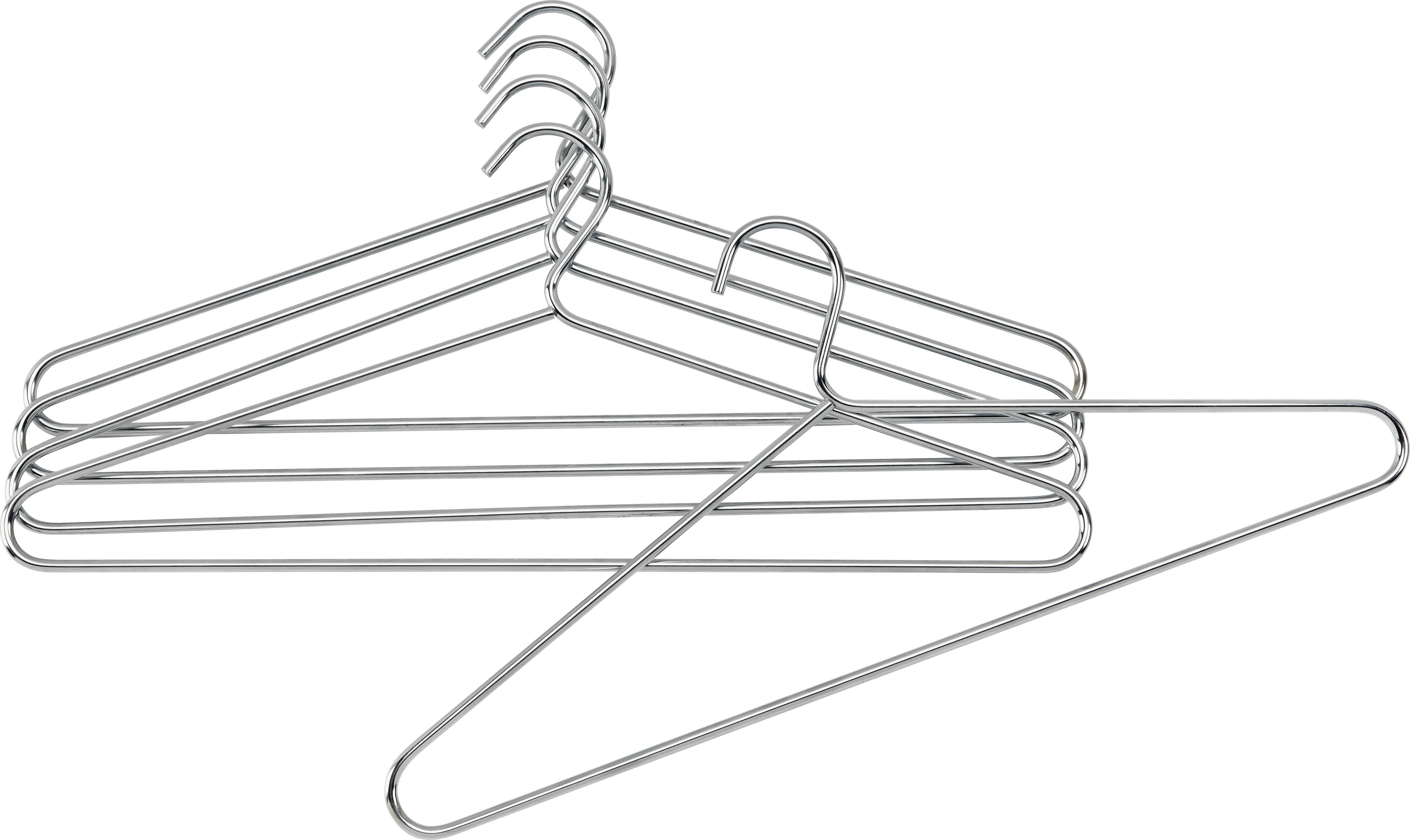 Kleiderbügelset In Chromfarben 5er Set - Chromfarben, Metall (42/18cm) - Carryhome