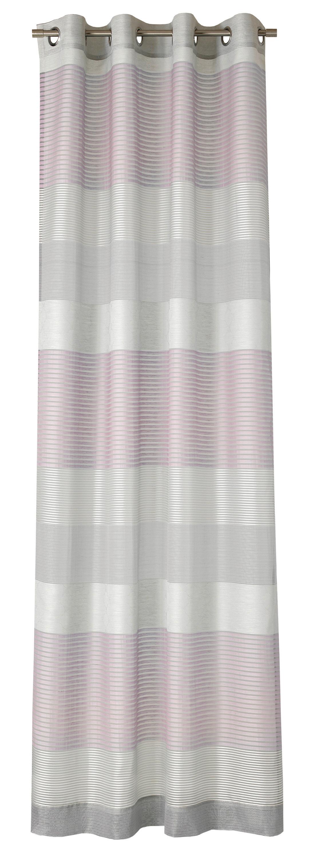 ZASŁONA NA PRZELOTKACH JOOP! J-GLEAM - jasnoszary/kremowy, Design, tkanina (140/250cm) - Joop!