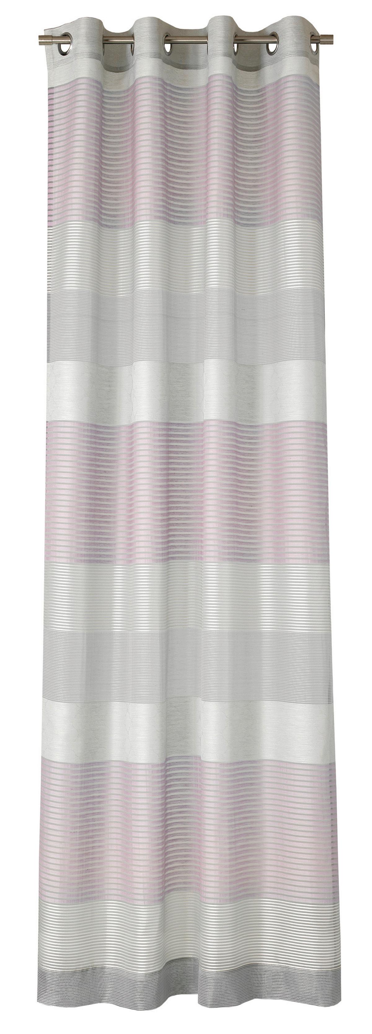 ZASŁONA NA PRZELOTKACH JOOP! J-GLEAM - jasnoszary/kremowy, Design, tkanina (140/250cm) - Joop!