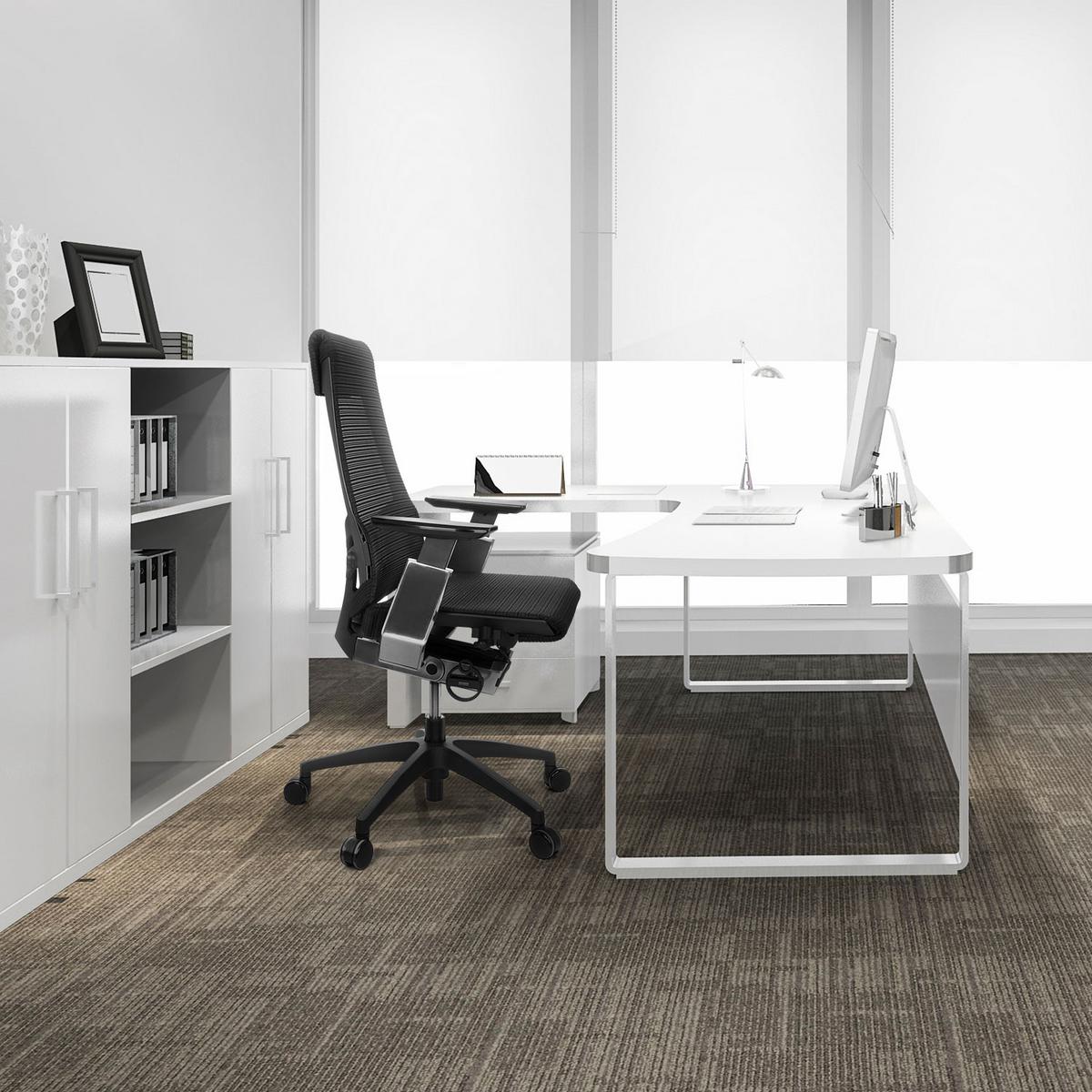 Pisarniški Stol Genidia Smart Black, Črna - barve kroma/črna, Moderno, umetna masa/tekstil (70/112/55cm) - MID.YOU