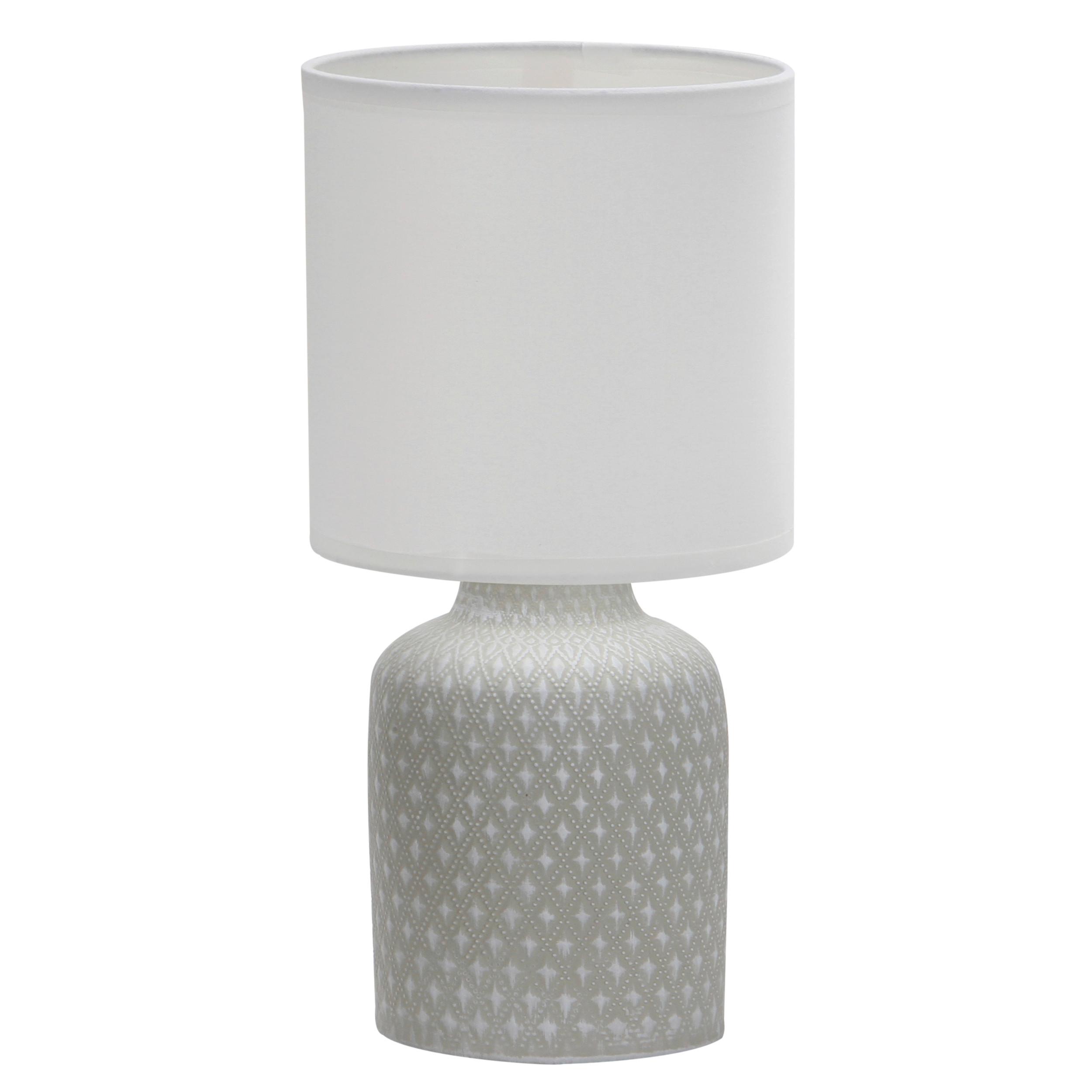 Svjetiljka Stolna 41-79886 - bijela/siva, Basics, tekstil/keramika (15/15/32cm)
