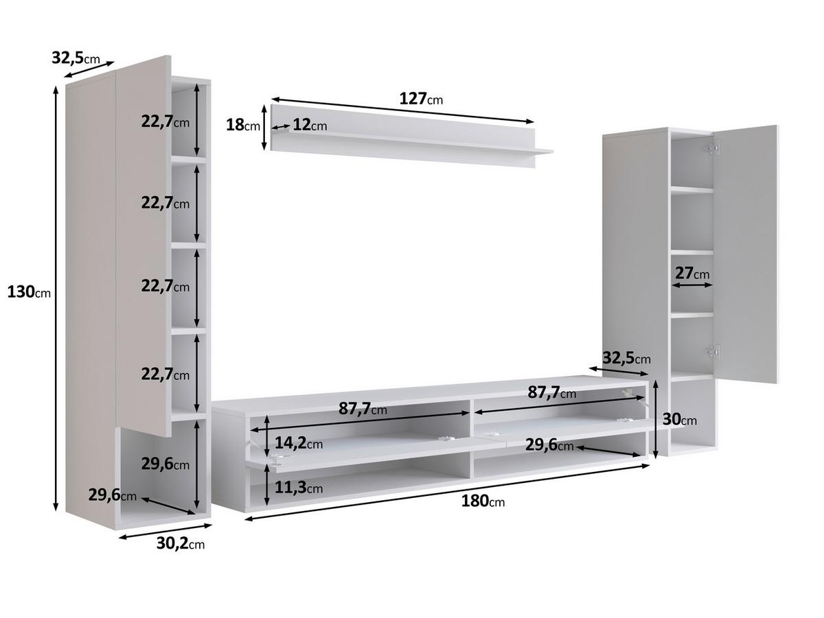 Dnevni Regal Amadeo 2, Barva Hrasta Wotan, Črna, 4-Delno - hrast wotan/črna, Basics, leseni material (245/130/32cm) - P & B