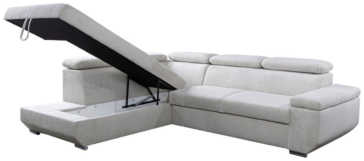 Kotna Sedežna Garnitura Lars I, Krem Barva - barve kroma/črna, Design, umetna masa/tekstil (215/264cm) - Livetastic