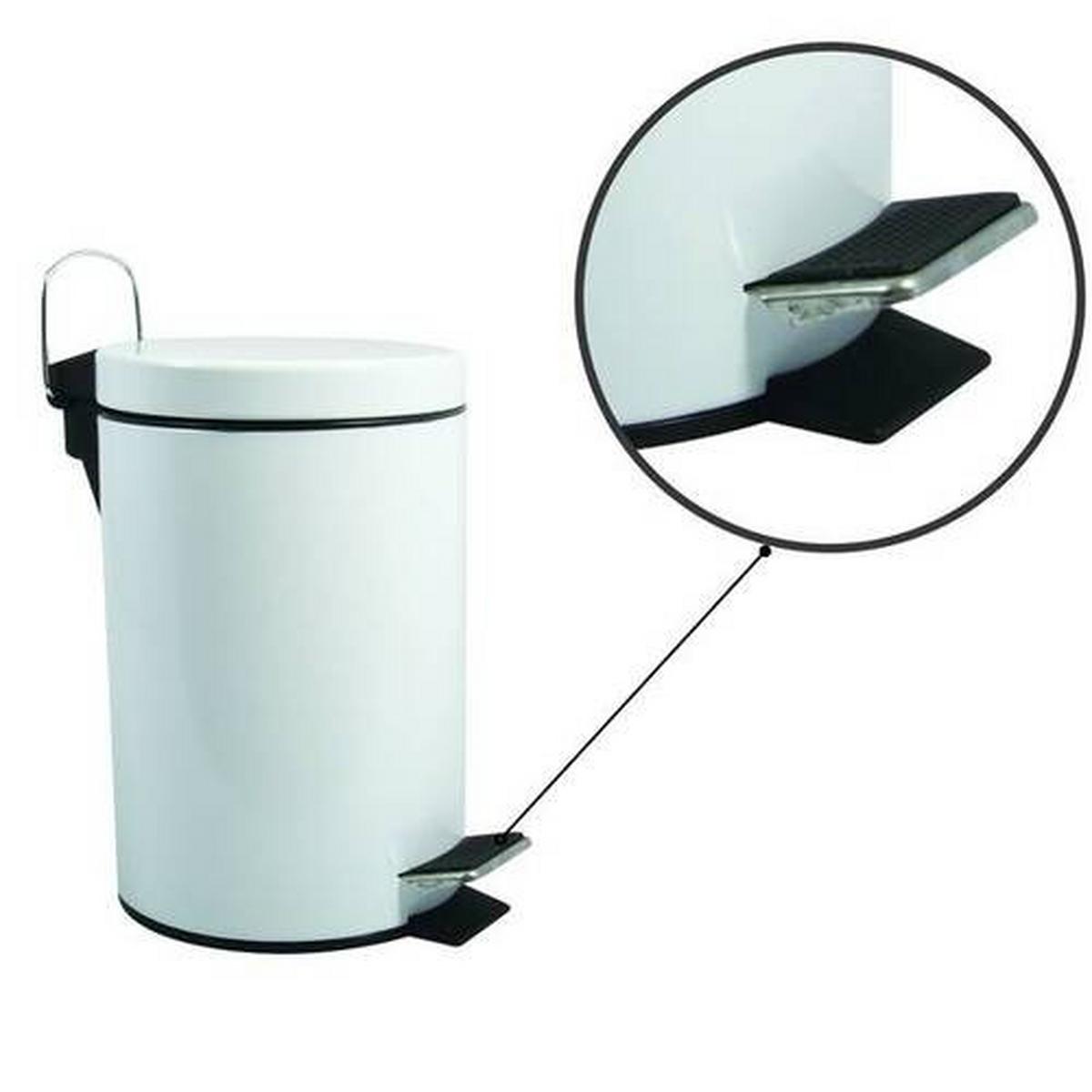 Treteimer 100160 - Weiss/Schwarz, Konventionell, Kunststoff/Metall (20,5/27,7cm) - Spirella