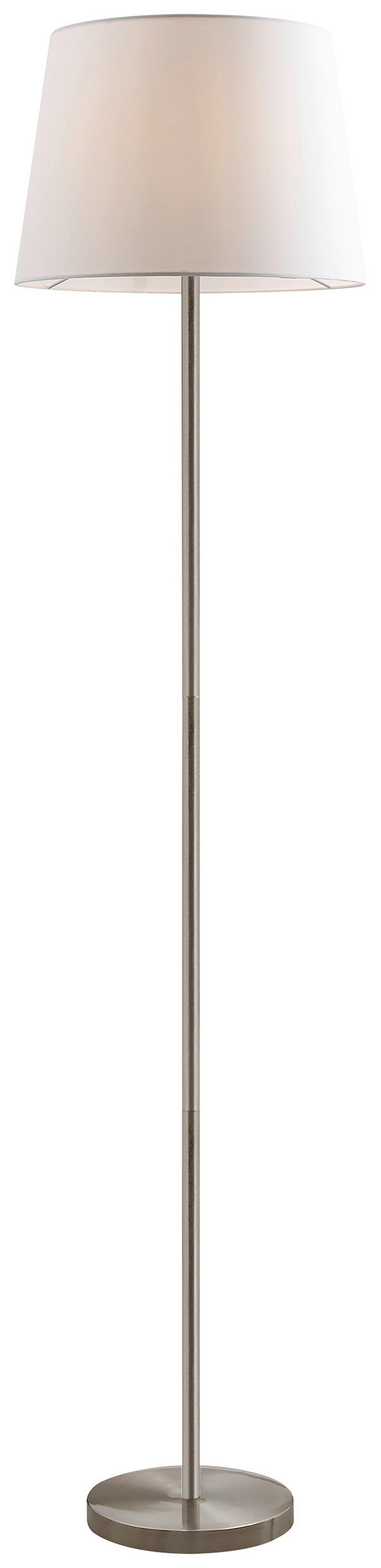 STEHLEUCHTE SCHICK - Weiß/Nickelfarben, KONVENTIONELL, Textil/Metall (35/35/151cm) - Mömax