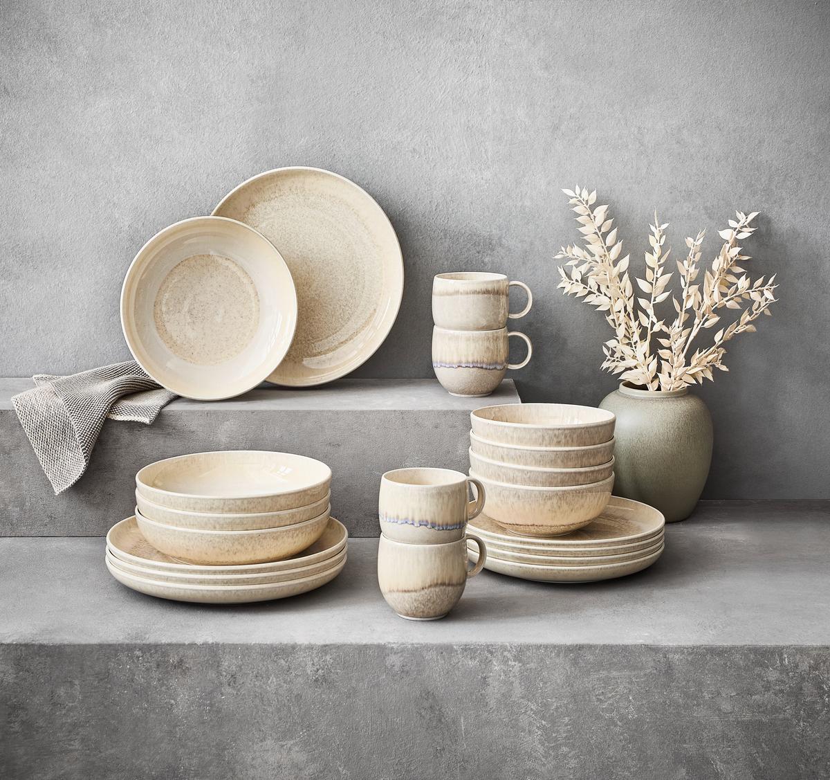 SERWIS ŚNIADANIOWY PERLEMOR SAND - kolor piaskowy, Konventionell, ceramika (34,5/19,4/32,0cm) - like.Villeroy & Boch