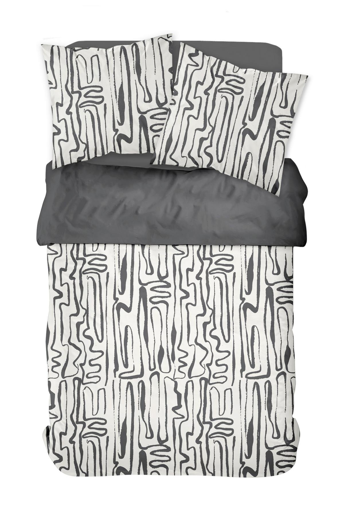 Ágyneműhuzat-garnitúra 3 Részes Black & White - fekete/fehér, Modern, textil (140/200cm)
