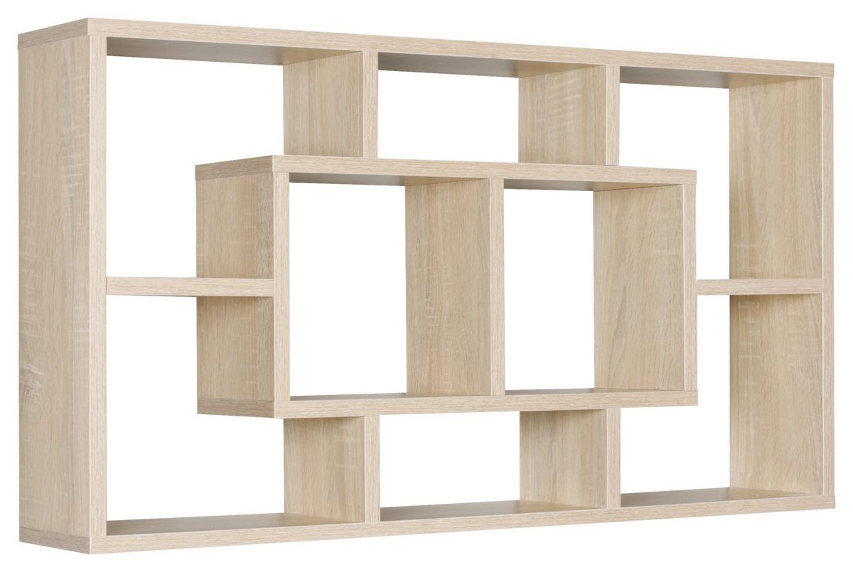 Stenski Regal Alex - barve hrasta, Konvencionalno, leseni material (85/47,5/16cm) - MID.YOU