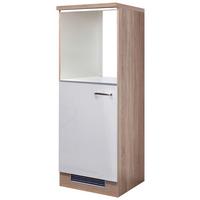 GERÄTEUMBAUSCHRANK VALERO DBK 1657 - Edelstahlfarben/Weiß Hochglanz, KONVENTIONELL, Holzwerkstoff/Metall (60/169,5/60cm) - FlexWell