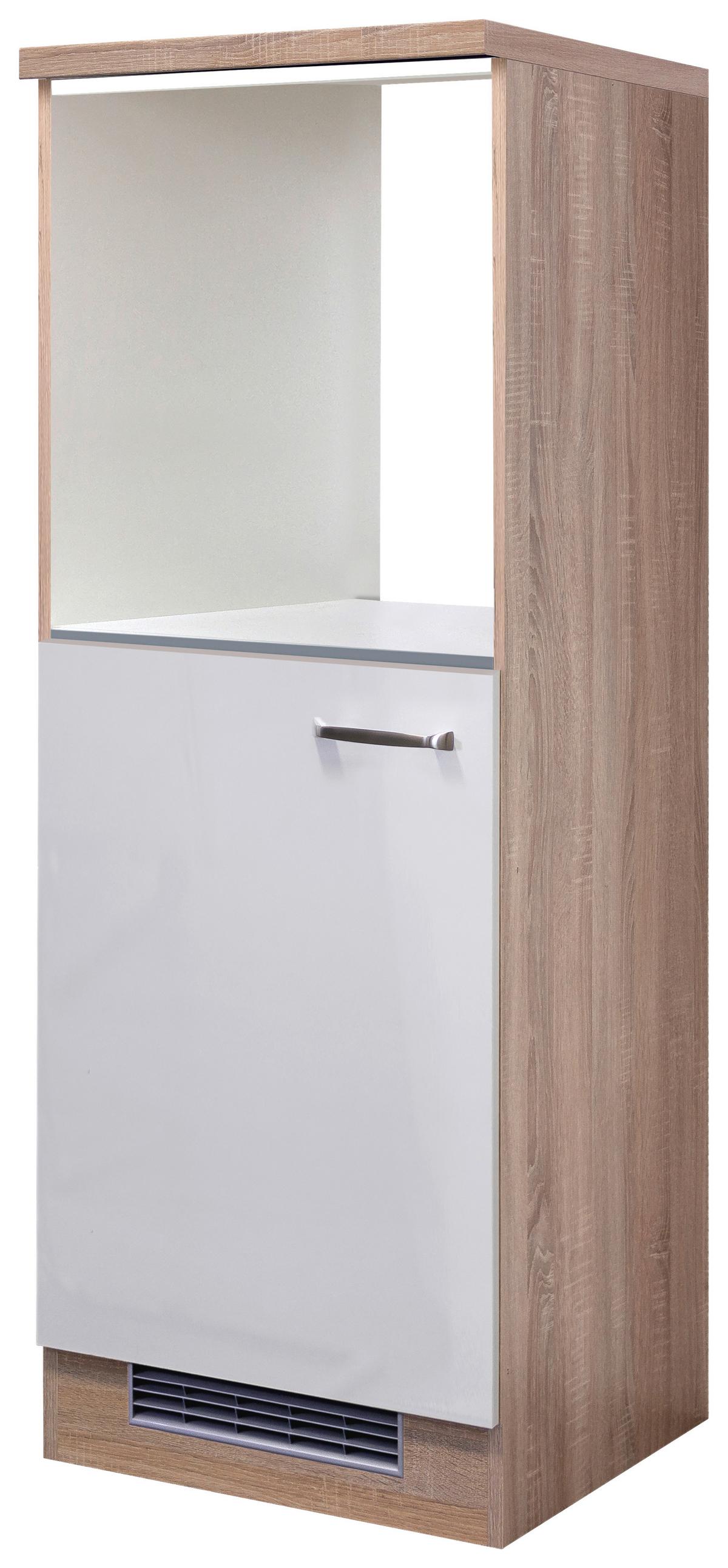 GERÄTEUMBAUSCHRANK VALERO DBK 1657 - Edelstahlfarben/Weiß Hochglanz, KONVENTIONELL, Holzwerkstoff/Metall (60/169,5/60cm) - FlexWell