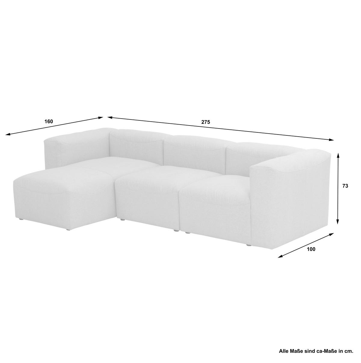 ECKSOFA LENA - Anthrazit, Design, Kunststoff/Textil (160/275cm) - Max Winzer