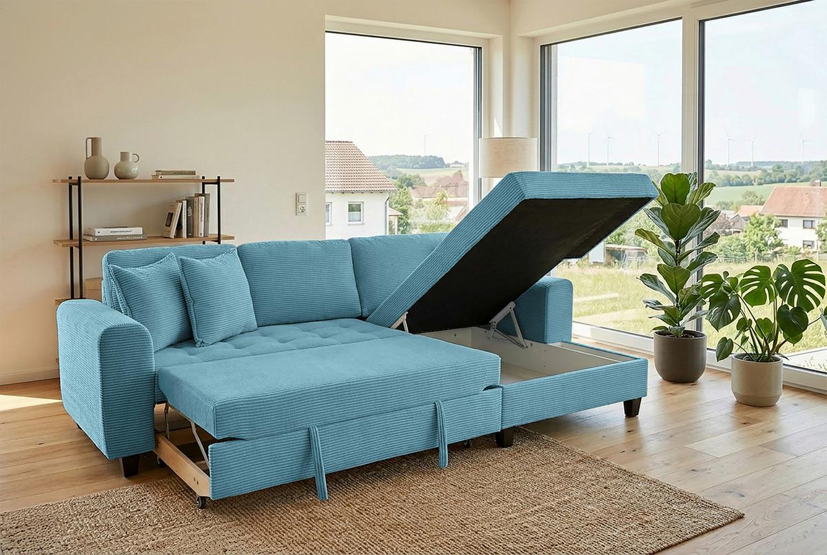 Coltar MORITZ - albastru deschis, Trend, textil (265/155cm) - Modern Living