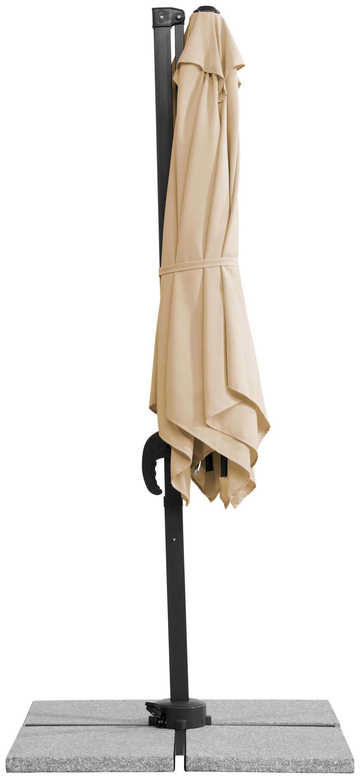 Ampelschirm Rhodos Junior ca.300x239x230cm Naturfarben - Anthrazit/Naturfarben, Basics, Textil/Metall (300/239/230cm) - Schneider