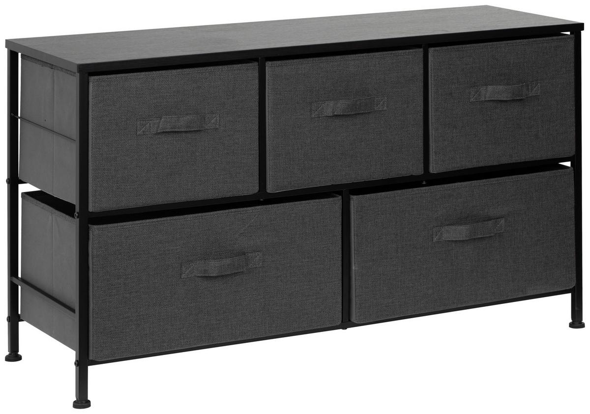 KOMODA KRETA - ciemnoszary/czarny, Modern, materiał drewnopochodny/metal (99/55/30cm) - PBJ