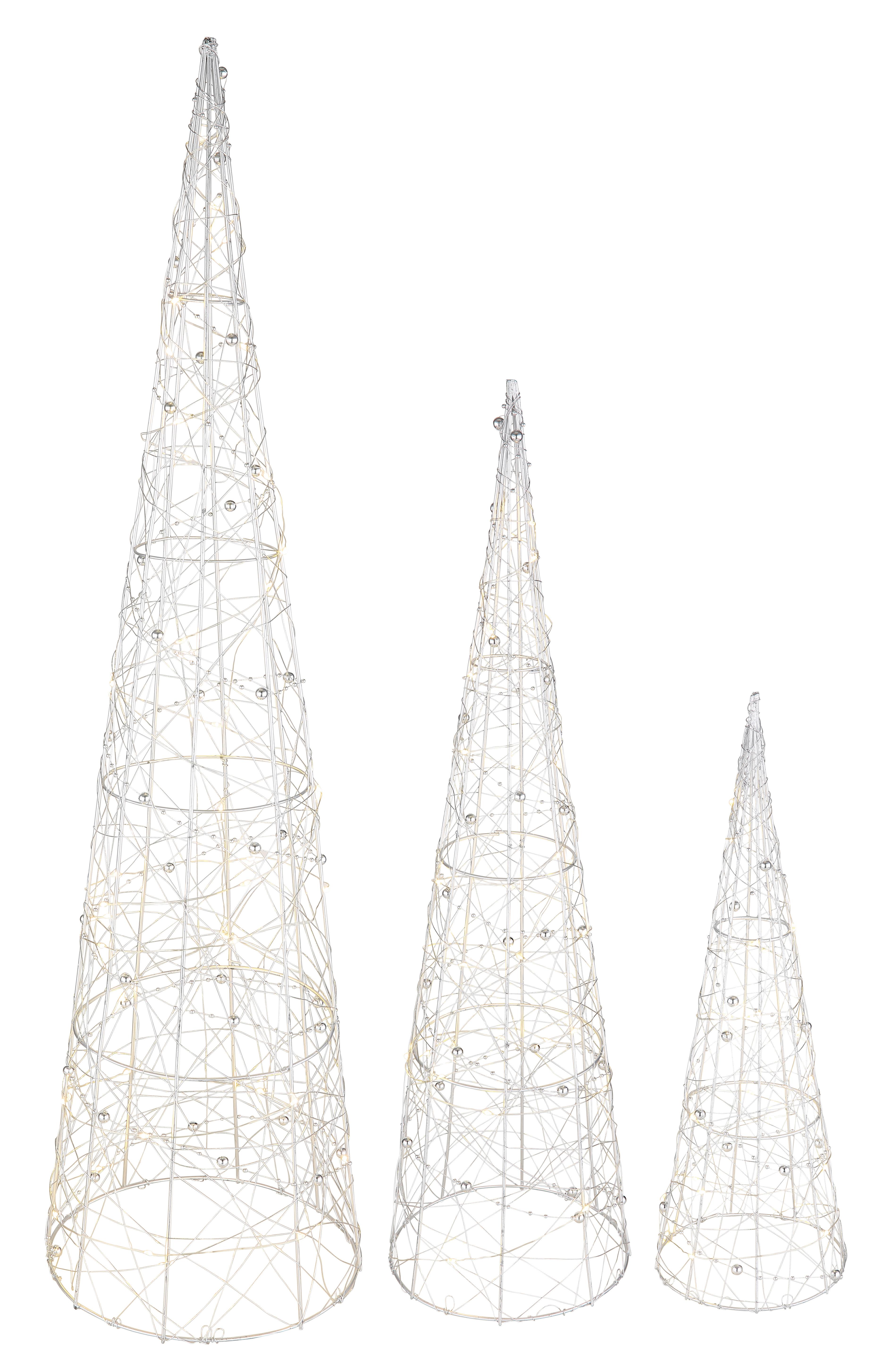 Okrasna Led-svetilka Trees - srebrne barve/prozorno, Basics, umetna masa (13/17/21/40/60/80cm)