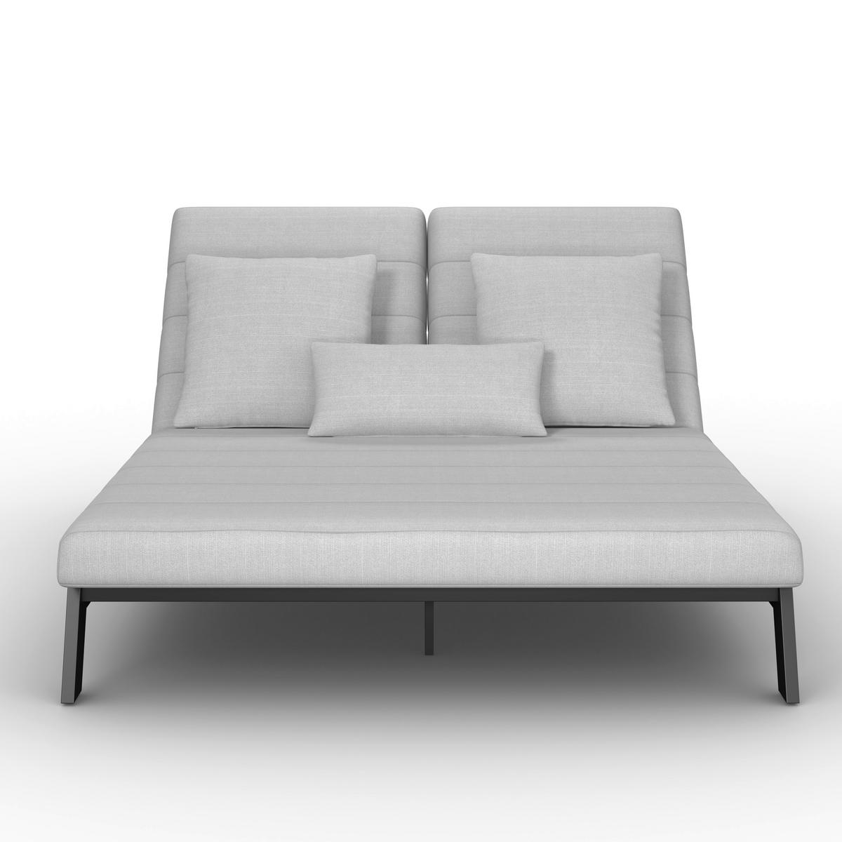 Vrtni Ležalnik Nouri, Svetlo Siva - svetlo siva, Moderno, kovina/tekstil (203/38/143cm) - Bessagi Garden