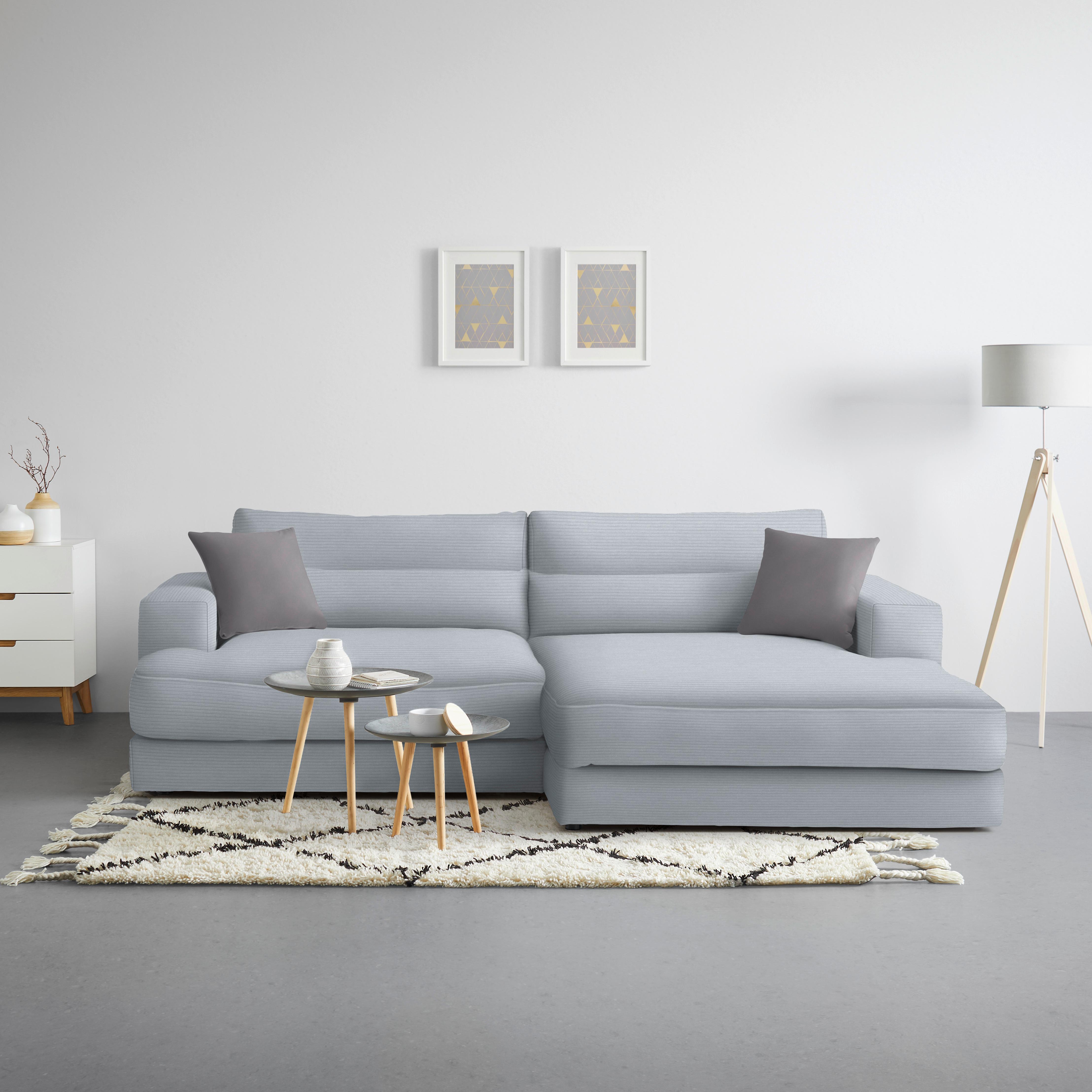 Ecksofa Fabiona rechts Grau - Schwarz/Grau, MODERN, Holz/Kunststoff (268/85/194cm) - Premium Living