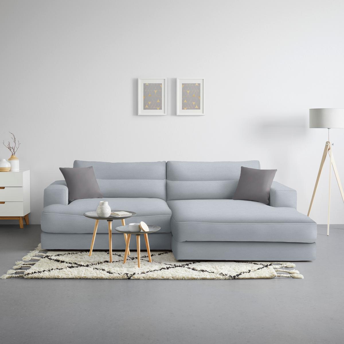 Ecksofa Fabiona rechts Grau - Schwarz/Grau, MODERN, Holz/Kunststoff (268/85/194cm) - Premium Living