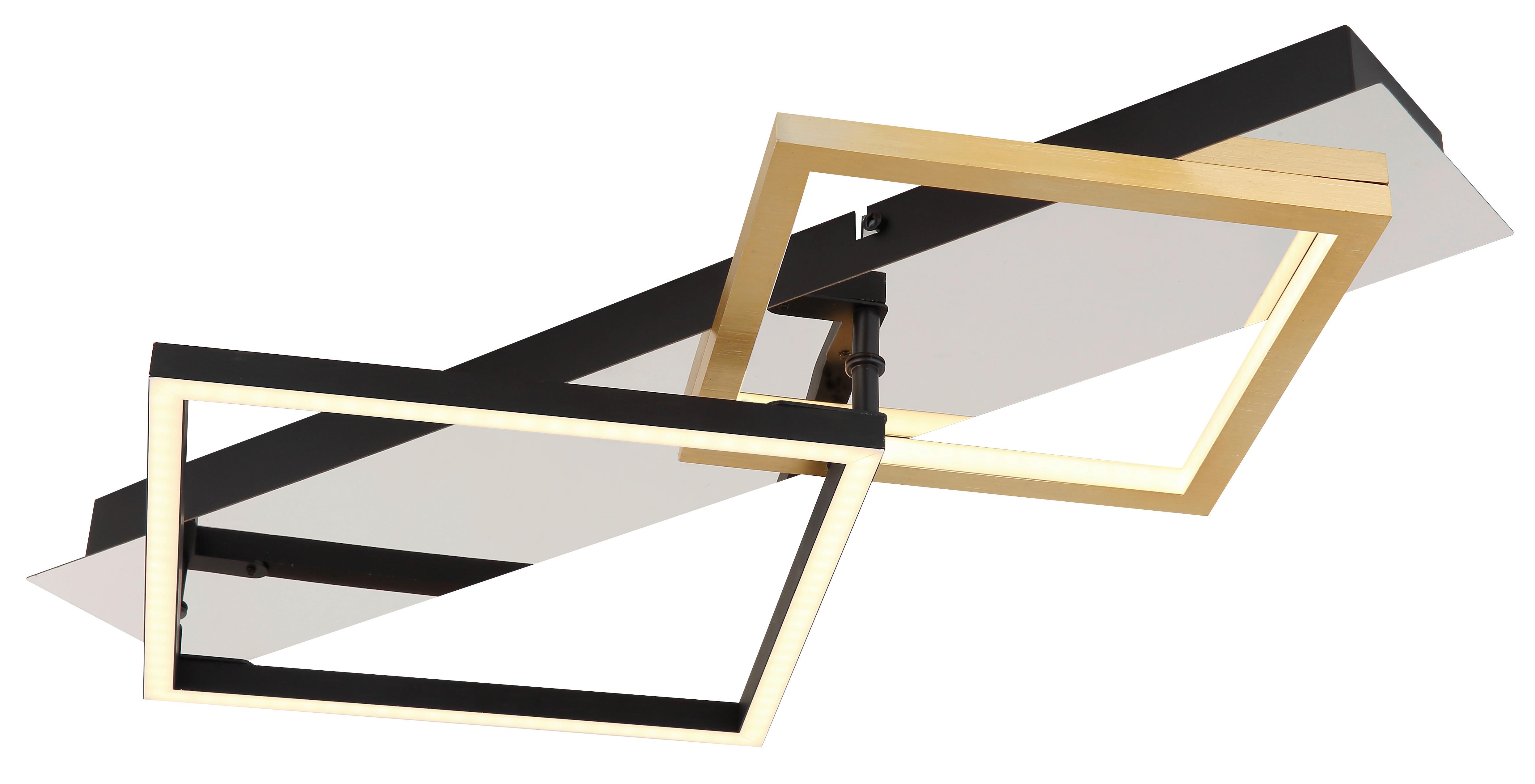 LED-Deckenleuchte Lesina Goldfarben/Schwarz max 24 Watt - Goldfarben/Opal, Design, Kunststoff/Metall (59/35,5/7cm) - Globo