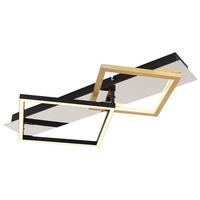 LED-DECKENLEUCHTE 67847-24 - Goldfarben/Opal, Design, Kunststoff/Metall (59/35,5/7cm) - Globo