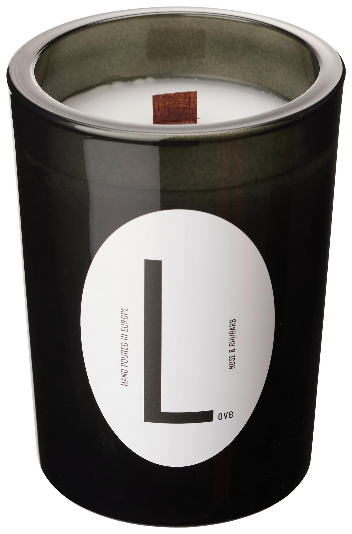 Gyertya Üvegben Letter - világosbarna/fehér, Üveg/paraffin (9/12cm) - Modern Living