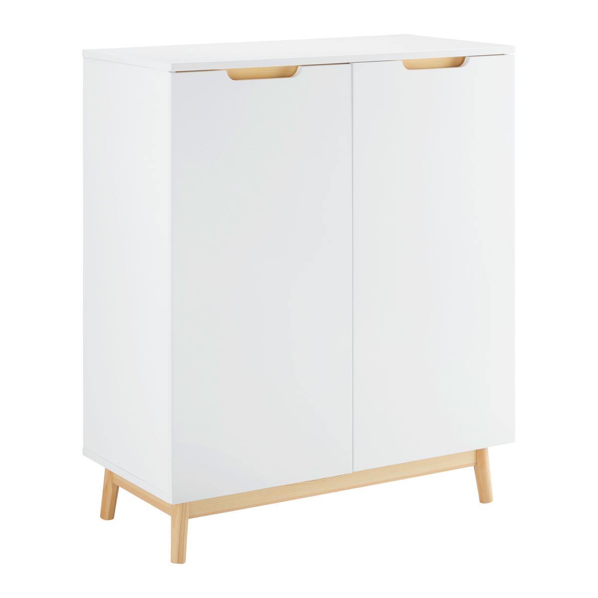 Komoda Nicole, Bela, Barva Bora - barve bora/bela, Moderno, les (80/94,5/38cm) - Bessagi Home