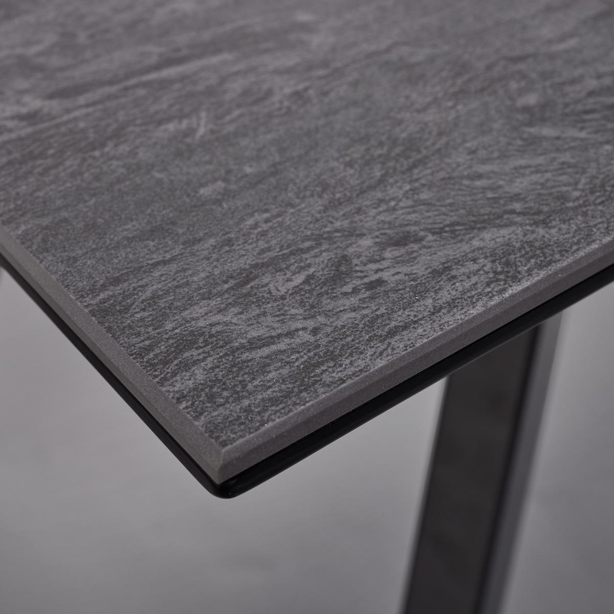 Jedilna Miza Litta, Temno Siva, Kovina - temno siva/črna, Moderno, kovina/leseni material (180/90/76cm) - Bessagi Home
