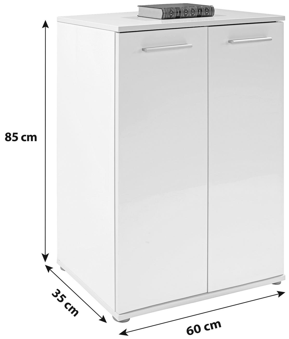 Komoda Christian New 1 - bijela/boje aluminija, Moderno, drvni materijal/plastika (60/85/35cm) - Modern Living