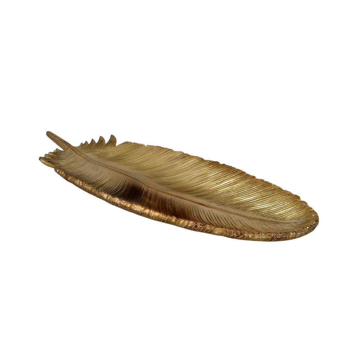 Dísztál Golden Leaf - aranyszínű, műanyag (59,5/22,8/6cm)