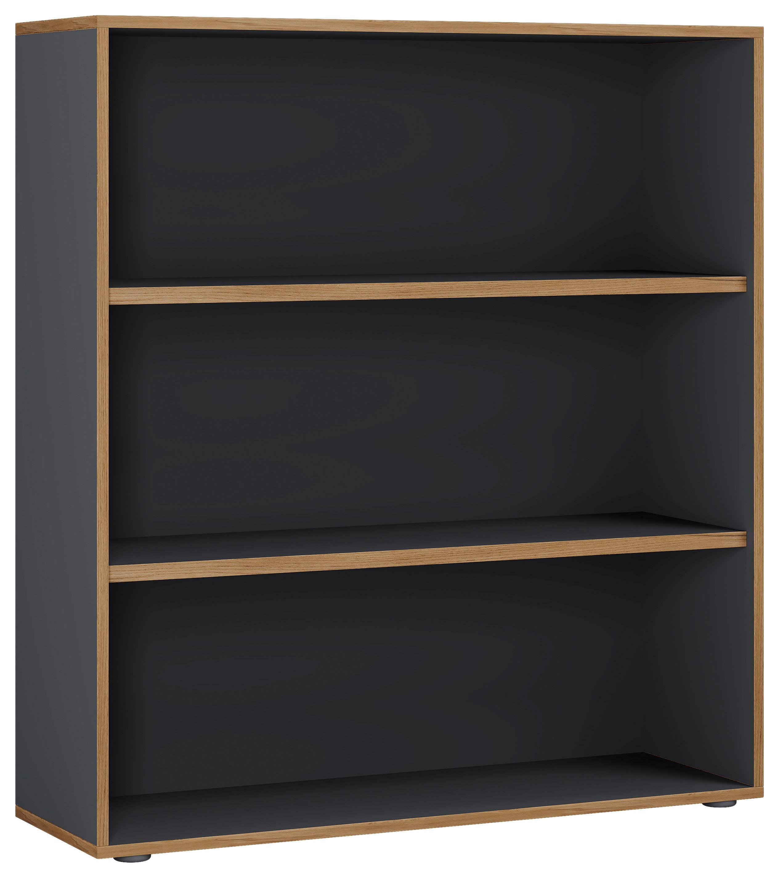 AKTENREGAL SALIA B100 - Honigeiche/Anthrazit, Design, Holzwerkstoff/Kunststoff (100/110/33cm) - MID.YOU