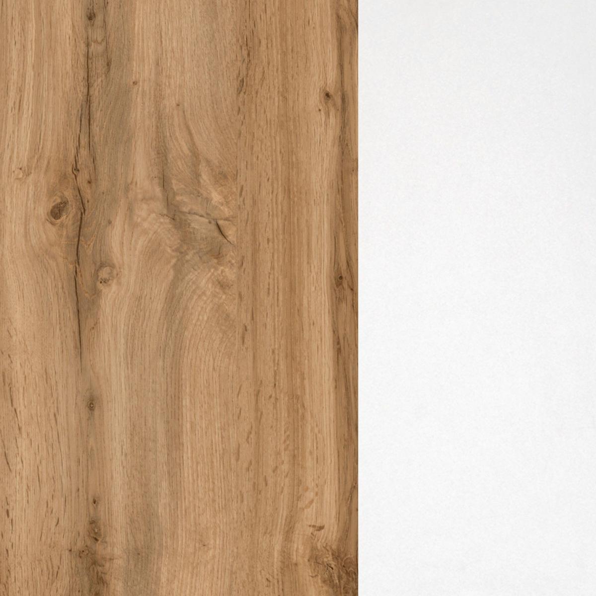 Held Eckhängeschrank 60 cm Eiche/Weiß - Chromfarben/Eiche Wotan, MODERN, Holzwerkstoff/Metall (60/57/60cm) - Held