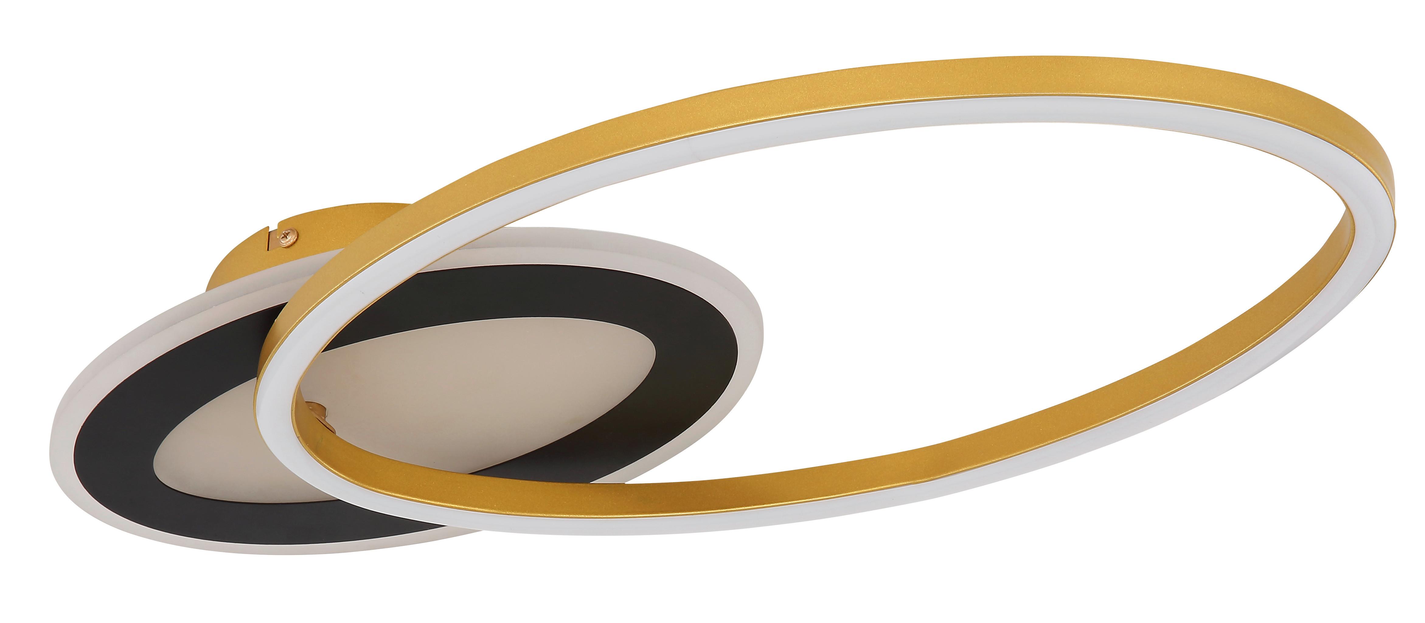 LED Mennyezeti Lámpa 67264-24 - fekete/arany, Design, műanyag/fém (53/23,5/7cm) - Globo