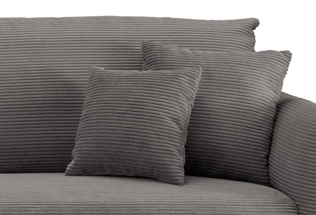 Sedežna Garnitura Vanilla, Siva - siva/črna, Design, kovina/tekstil (178/264-302cm) - Modern Living
