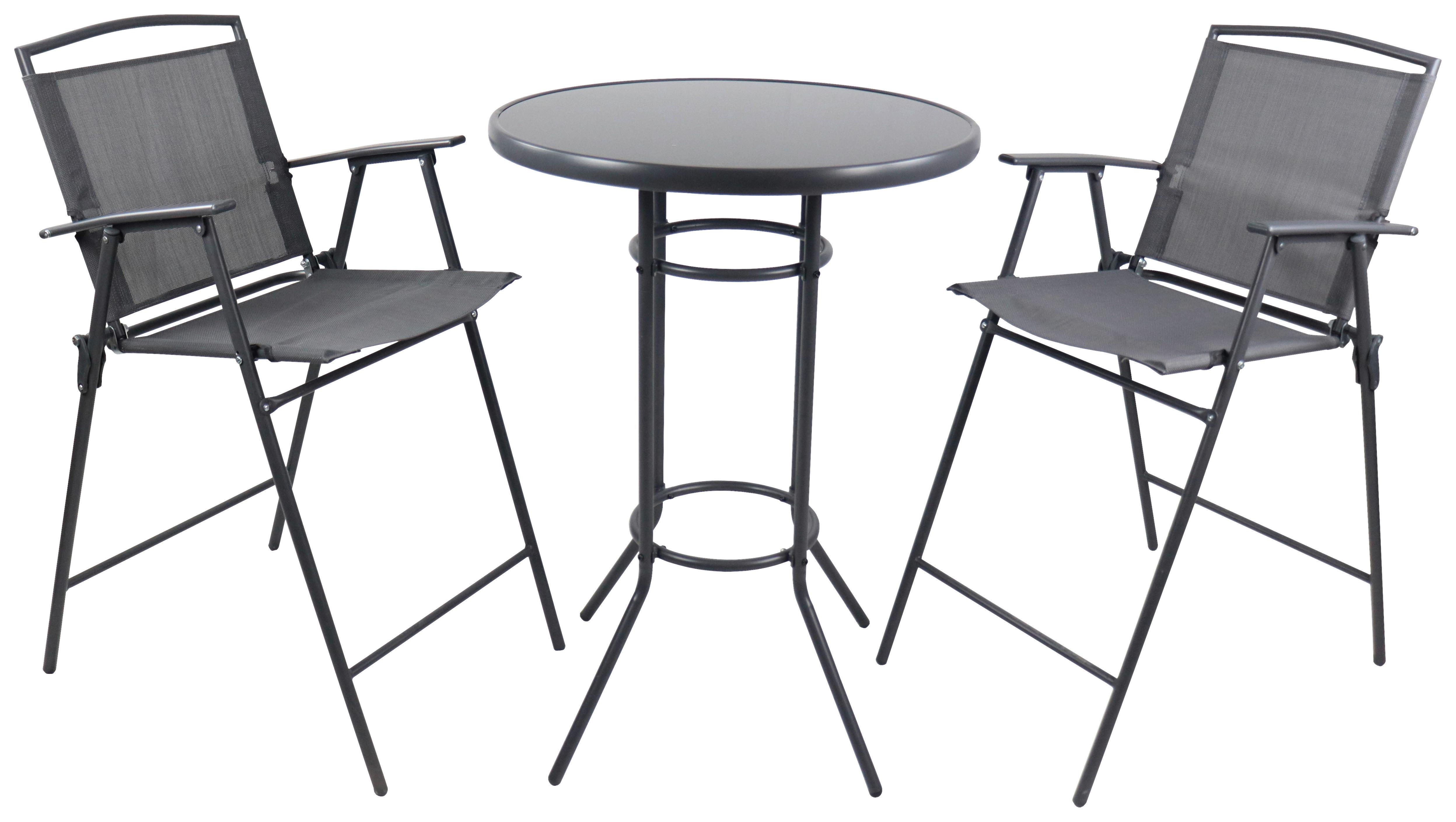 Vrtni Barski Set Garlos, 3-Delno - antracit, Moderno, kovina/umetna masa - Ambia Garden