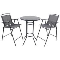 Vrtni Barski Set Garlos, 3-Delno - antracit, Moderno, kovina/umetna masa - Ambia Garden