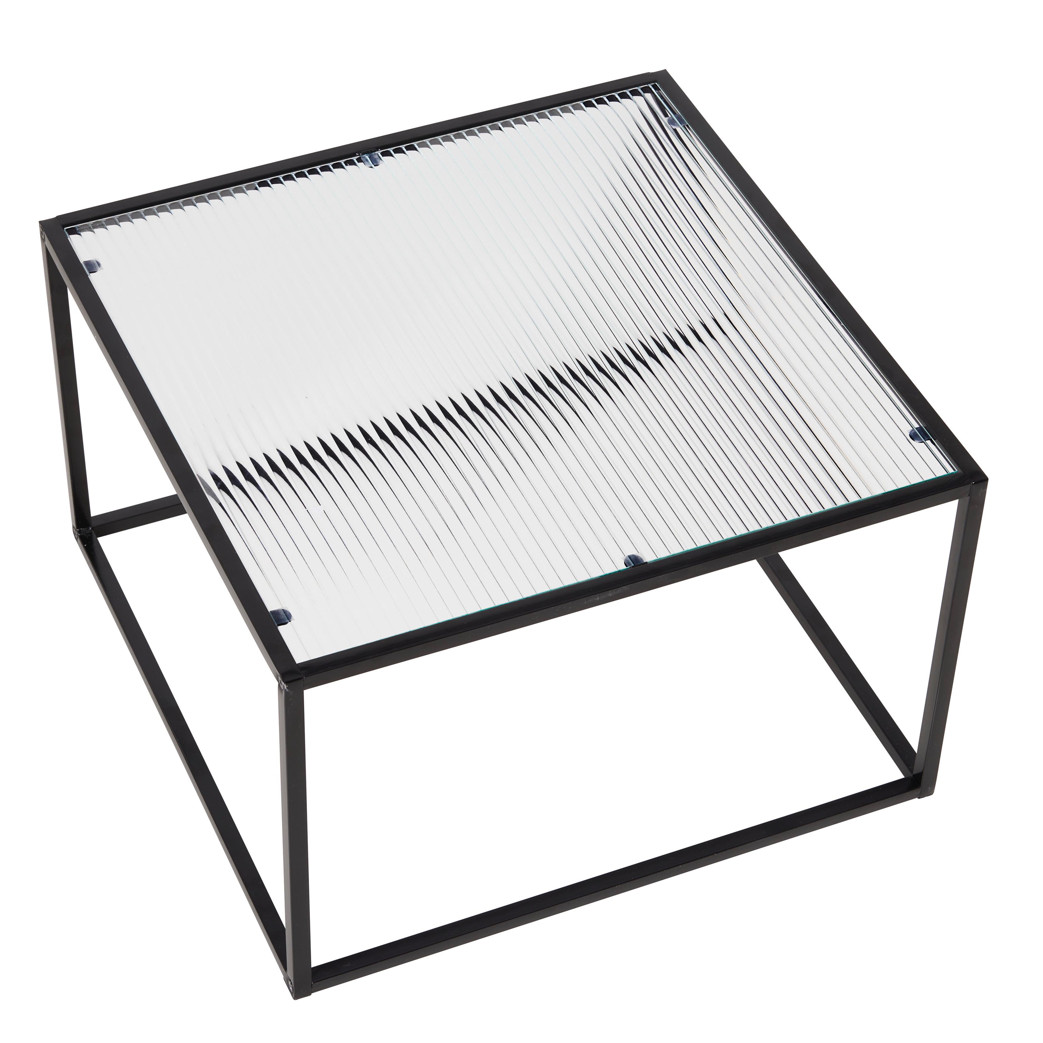 SOFFBORD KUBO -BASED- - svart, Modern, metall/glas (60/60/38cm) - Based