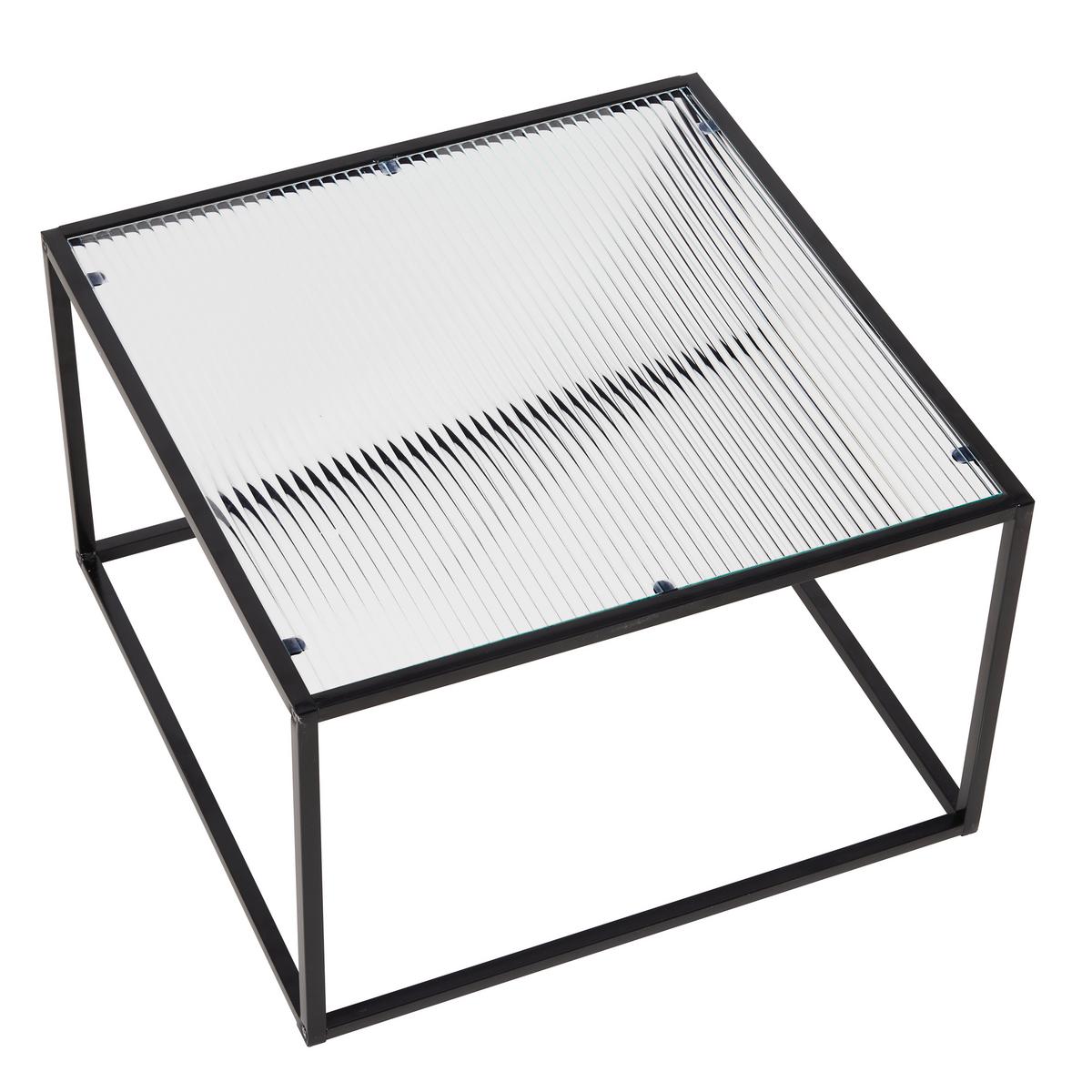 Dohányzóasztal Üveg Kubo - fekete, Modern, üveg/fém (60/60/38cm) - Mömax