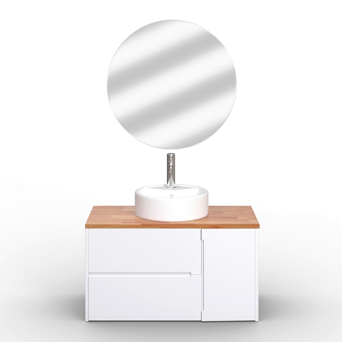 Kupaonica Davina - bijela/boje hrasta, Moderno, staklo/drvni materijal - Bessagi Home