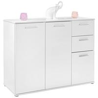 Komoda Christian New 2 - bijela/boje aluminija, Moderno, drvni materijal/plastika (120/85/35cm) - Modern Living