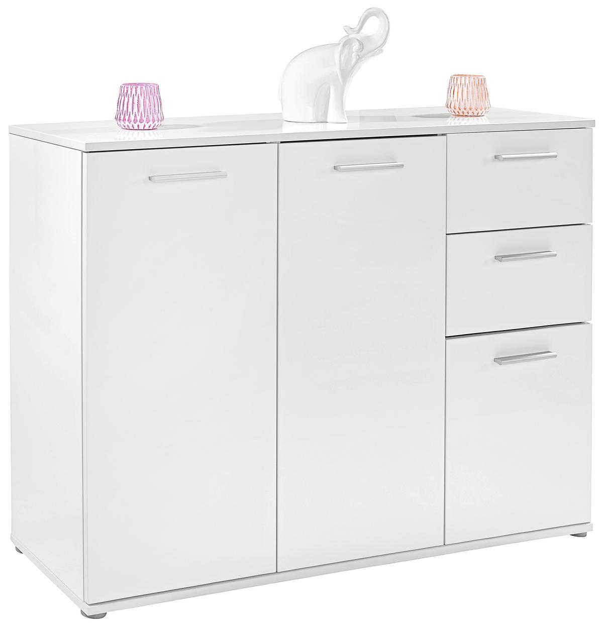 Komoda Christian New 2 - bijela/boje aluminija, Moderno, drvni materijal/plastika (120/85/35cm) - Modern Living