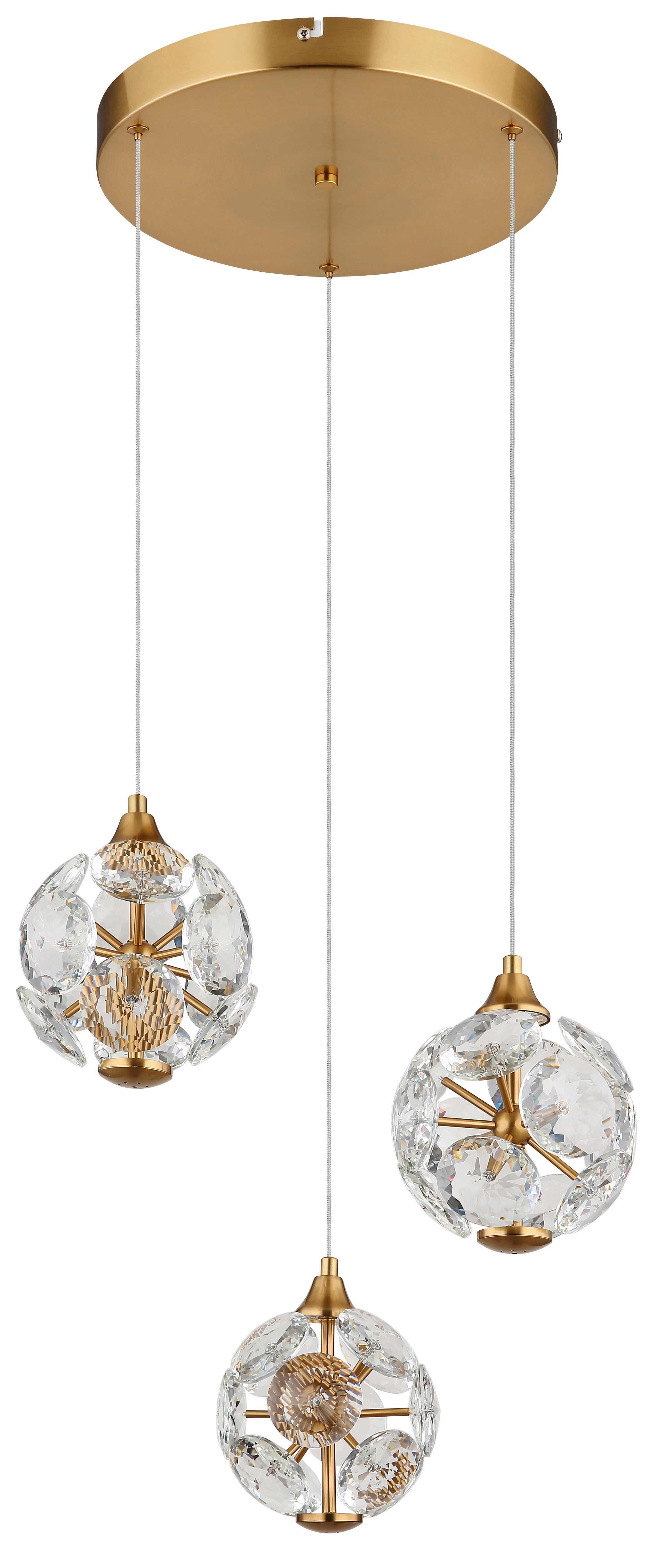 LED-HÄNGELEUCHTE 16047-3H VIRINA - Klar/Transparent, Konventionell, Glas/Kunststoff (42/15cm) - Globo