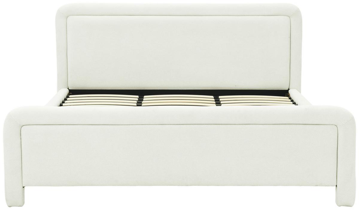 Oblazinjena Postelja Pipe, Bela, 180x200cm - barve hrasta/bela, Design, kovina/tekstil (205/110/233cm) - Livetastic