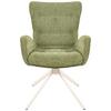 STOL MED ARMSTÖD STELLA - beige/grön, Design, metall/textil (58/91/65cm) - Mömax