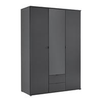 Drehtürenschrank Avila Grau - Grau, KONVENTIONELL, Glas/Holzwerkstoff (136/194/53cm) - Mömax