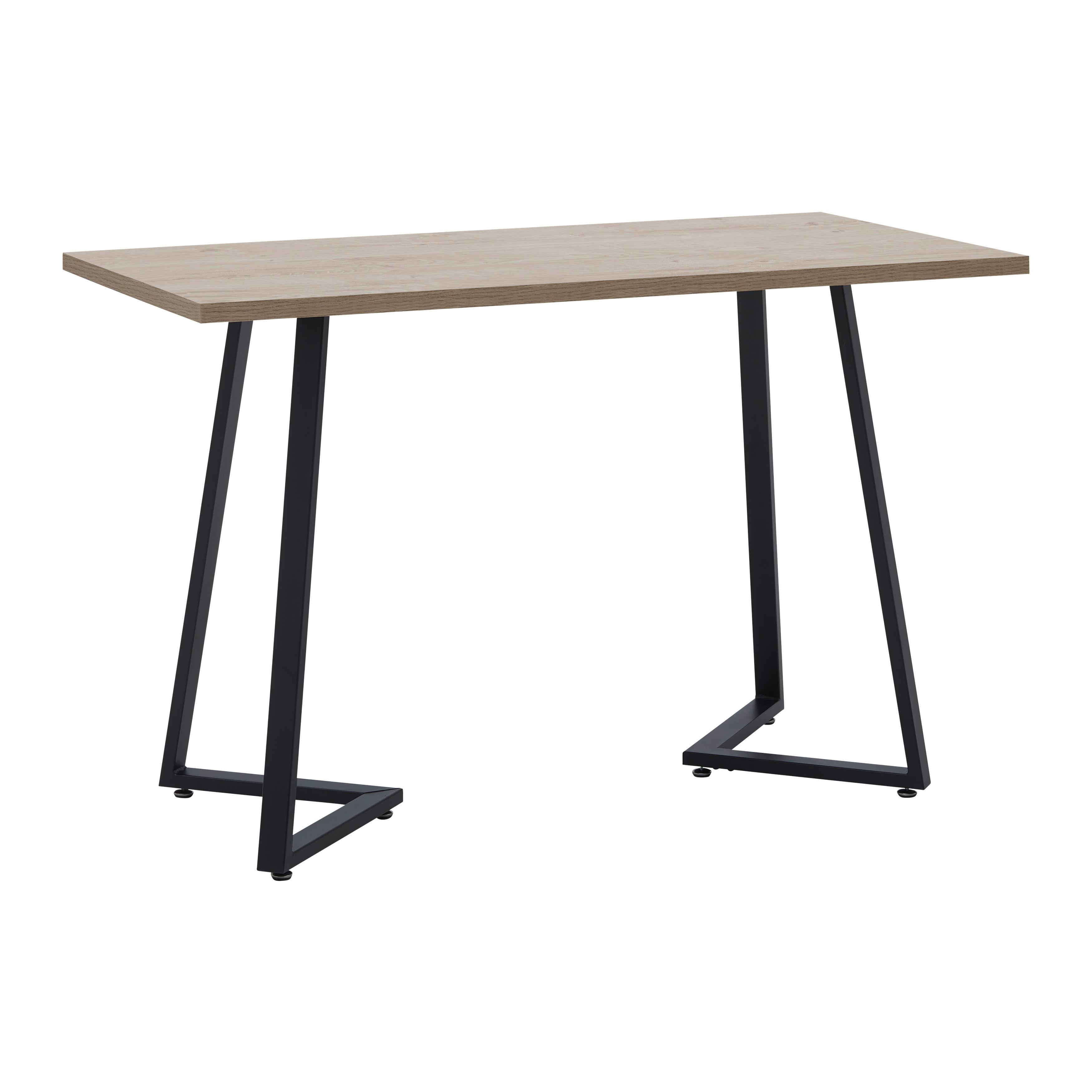 Schreibtisch Carolina Eichefarben MDF ca. 120x60 cm - Eichefarben/Schwarz, MODERN, Metall (120/60/75cm) - Bessagi Home