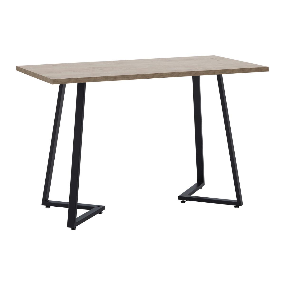 Schreibtisch Carolina Eichefarben MDF ca. 120x60 cm - Eichefarben/Schwarz, MODERN, Metall (120/60/75cm) - Bessagi Home