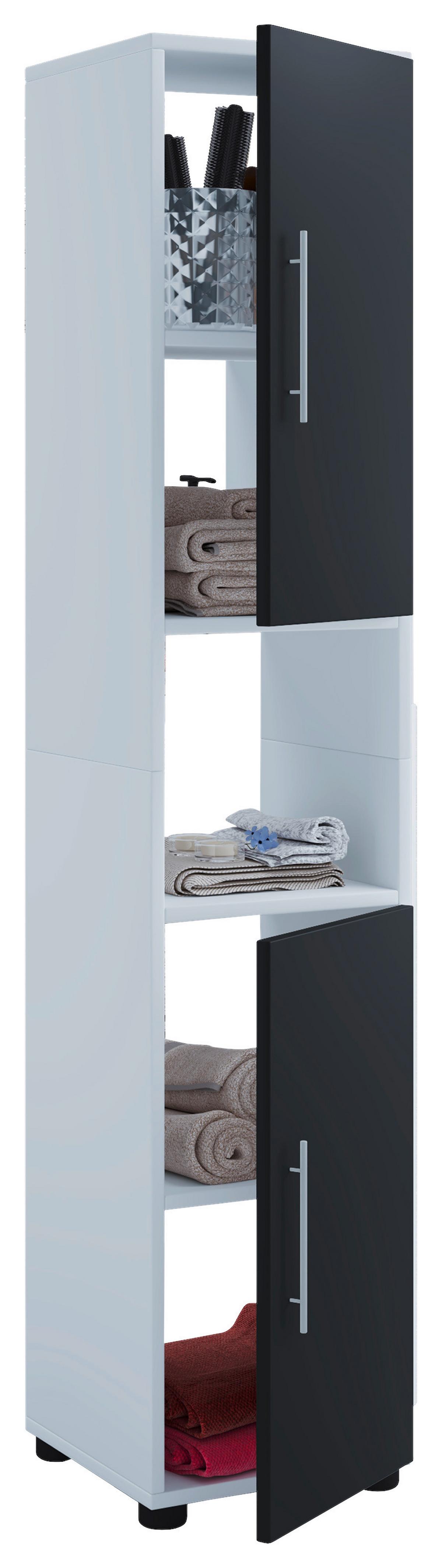 Badezimmer Flandu ca. 120 cm Weiß/Schwarz - Schwarz/Weiß, KONVENTIONELL, Holzwerkstoff (120cm) - MID.YOU